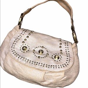 Franco Sarto gold metal studded boho purse